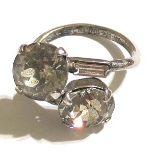 Vintage Signed Sterling Silver Uncas Rhinestone Ring